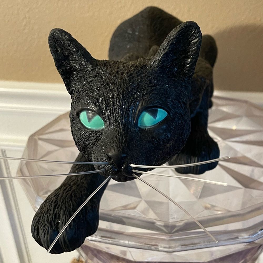 Easter Unlimited Crouching Black Cat Halloween Prop Excellent Condition 16 inch